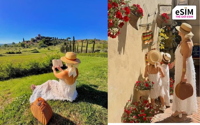 Thung lũng Orcia vẽ nên tranh đồng quê Tuscany với hàng cây bách thẳng tắp.